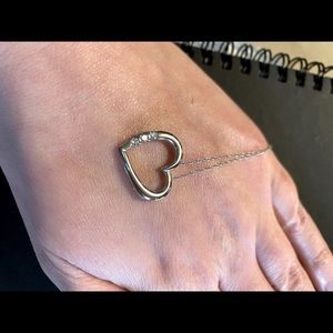 Diamond heart necklace in 14K white gold